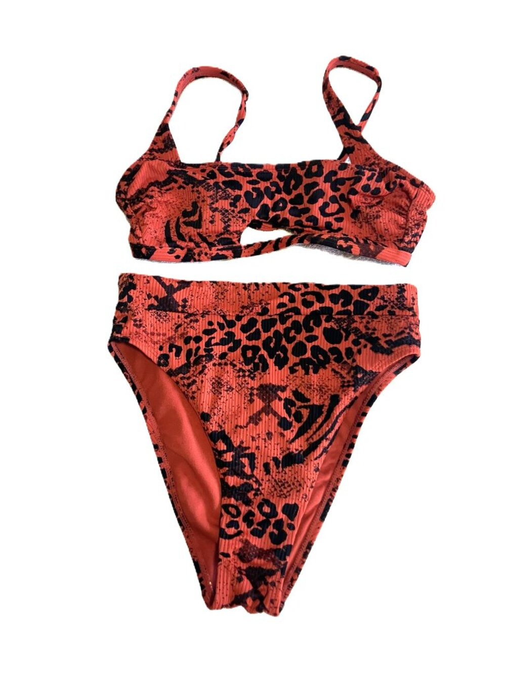 Xhilaration Animal Print Bikini Set | Size S | Red/Black Leopard